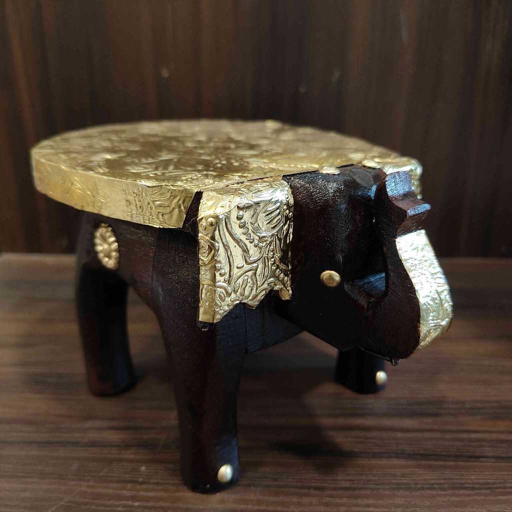 Elephant Stool Brass 4 Inch