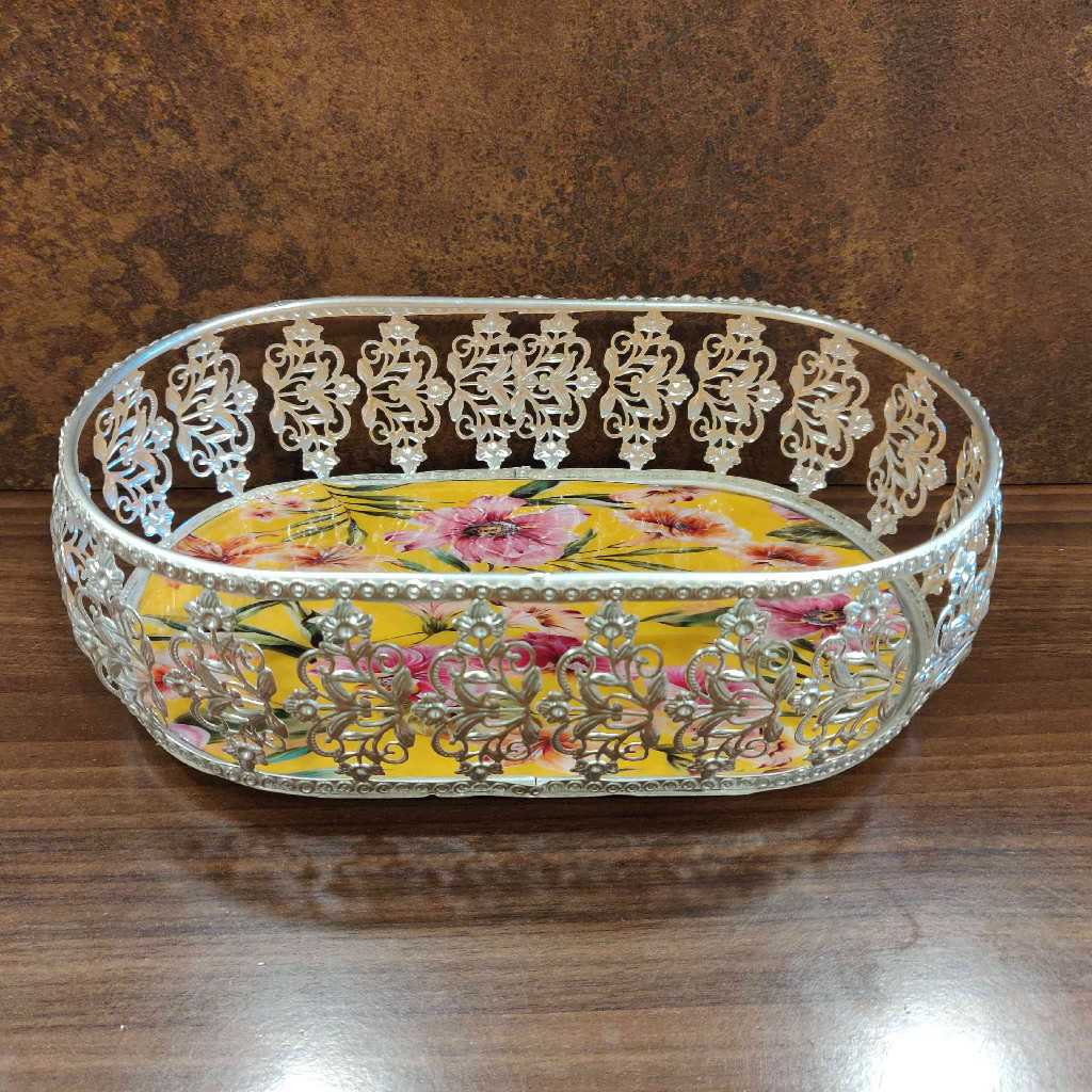 GS Pichwai Oval Tray 9x5