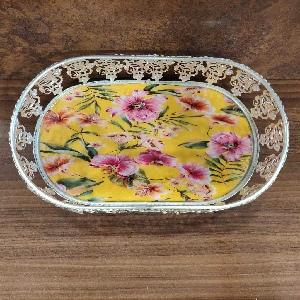 GS Pichwai Oval Tray 9x5