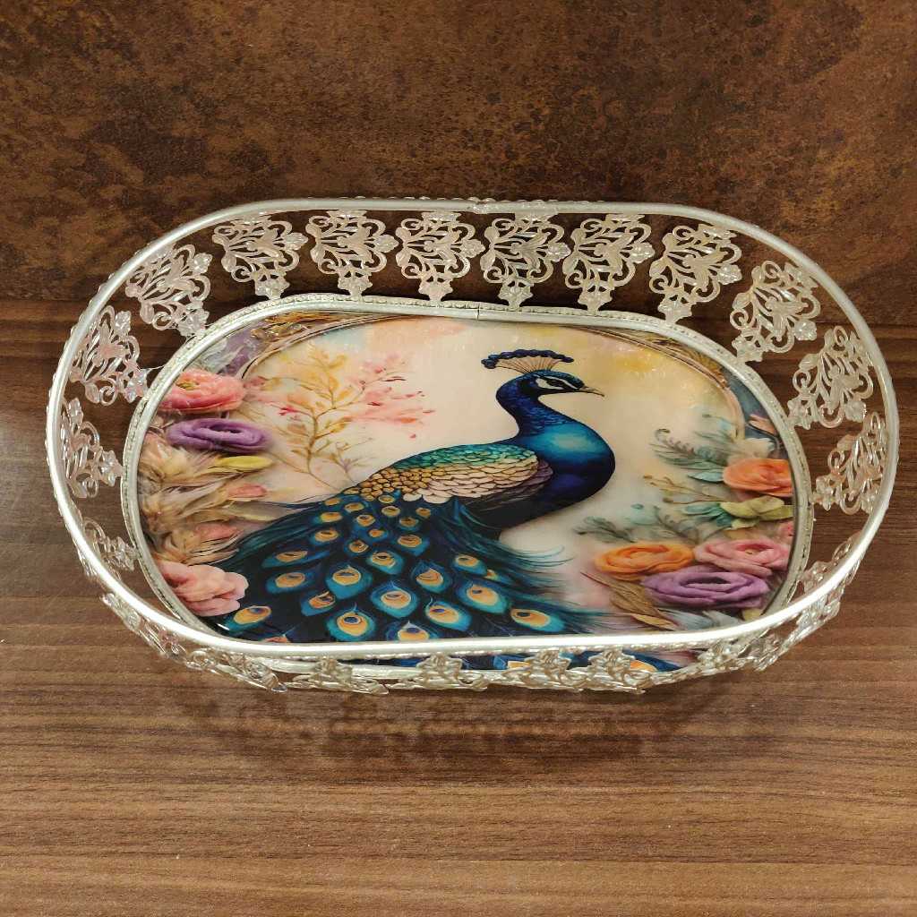 GS Pichwai Oval Tray 9x5