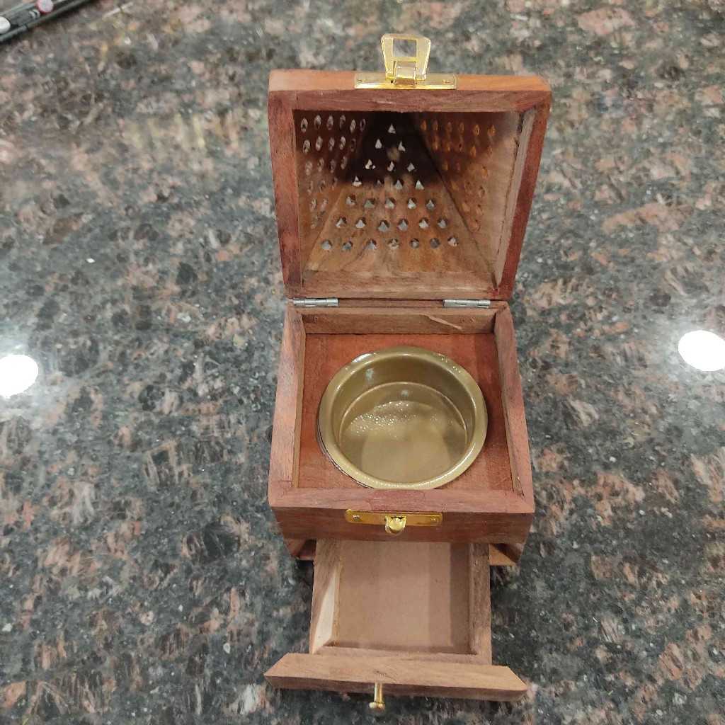 Wooden Sambrani Incense Holder With drawer 6