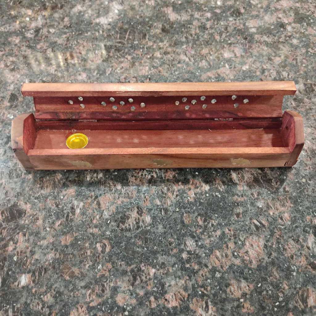 Wooden Agarbathi Sambrani Incense Holder Small