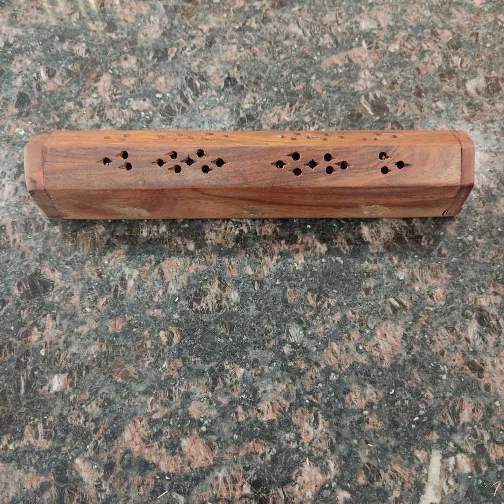 Wooden Agarbathi Sambrani Incense Holder Small