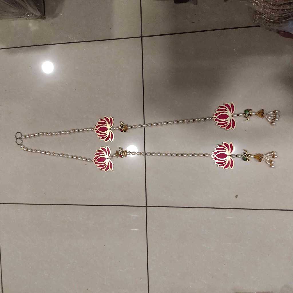 Pearl Elephant And Lotus Side Hanging 3 Feet