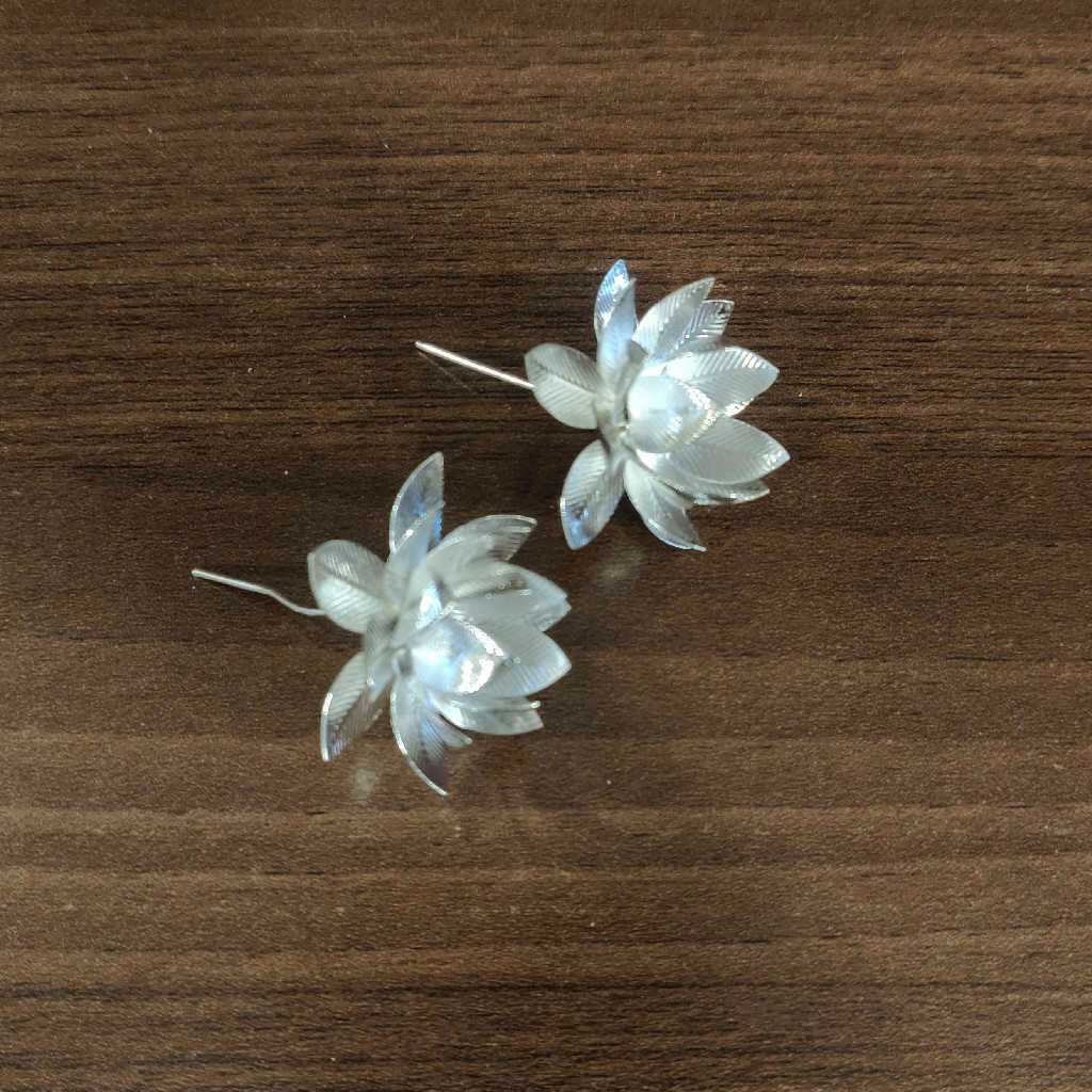 Silver Plated Parijatha Flower Pair