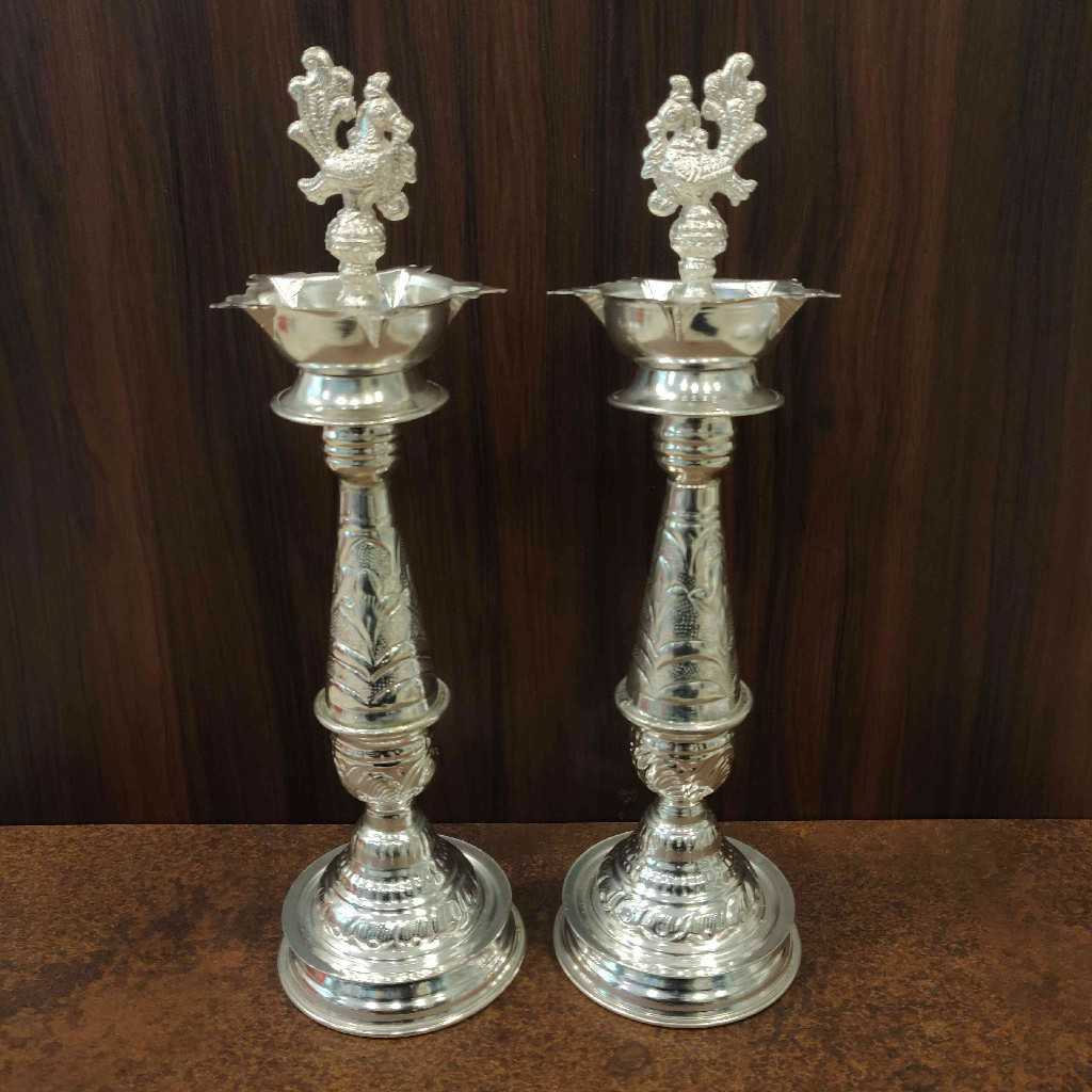 GS Peacock Diya 14 Inch Pair