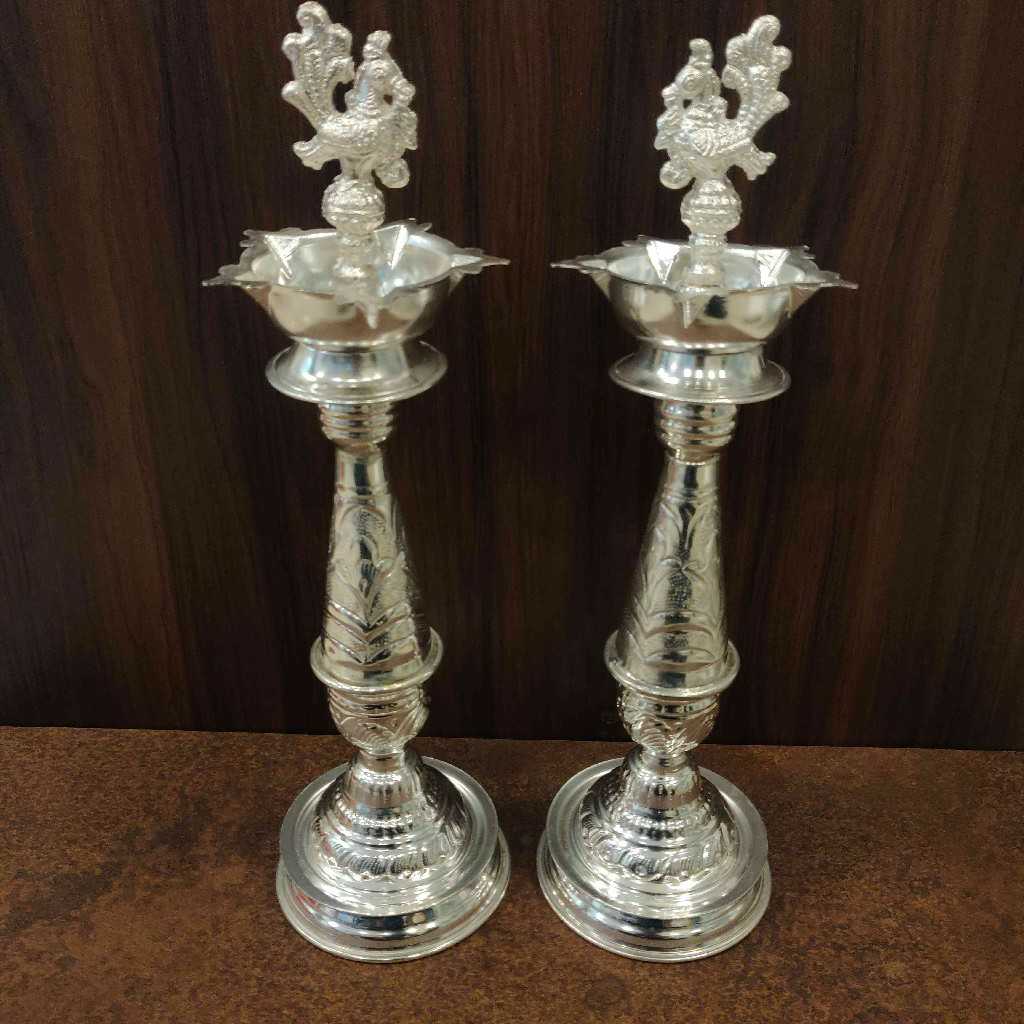 GS Peacock Diya 14 Inch Pair
