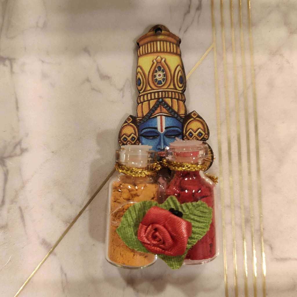 Mdf Cutout Glass jar Kumkum Set