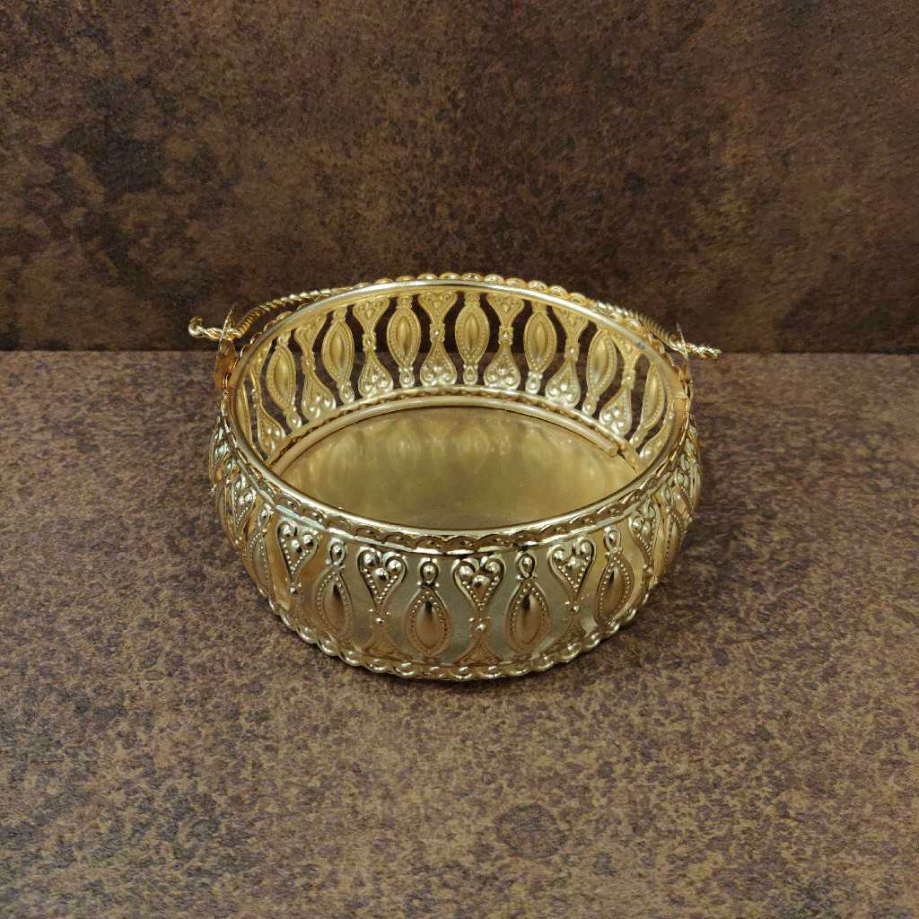 Gold Plated Basket With Handle 5 Inch