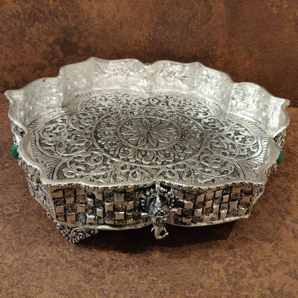 Antiq German Silver Floral Plate 10