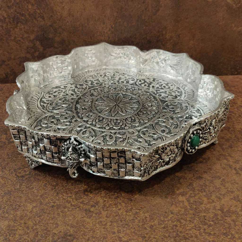 Antiq German Silver Floral Plate 10