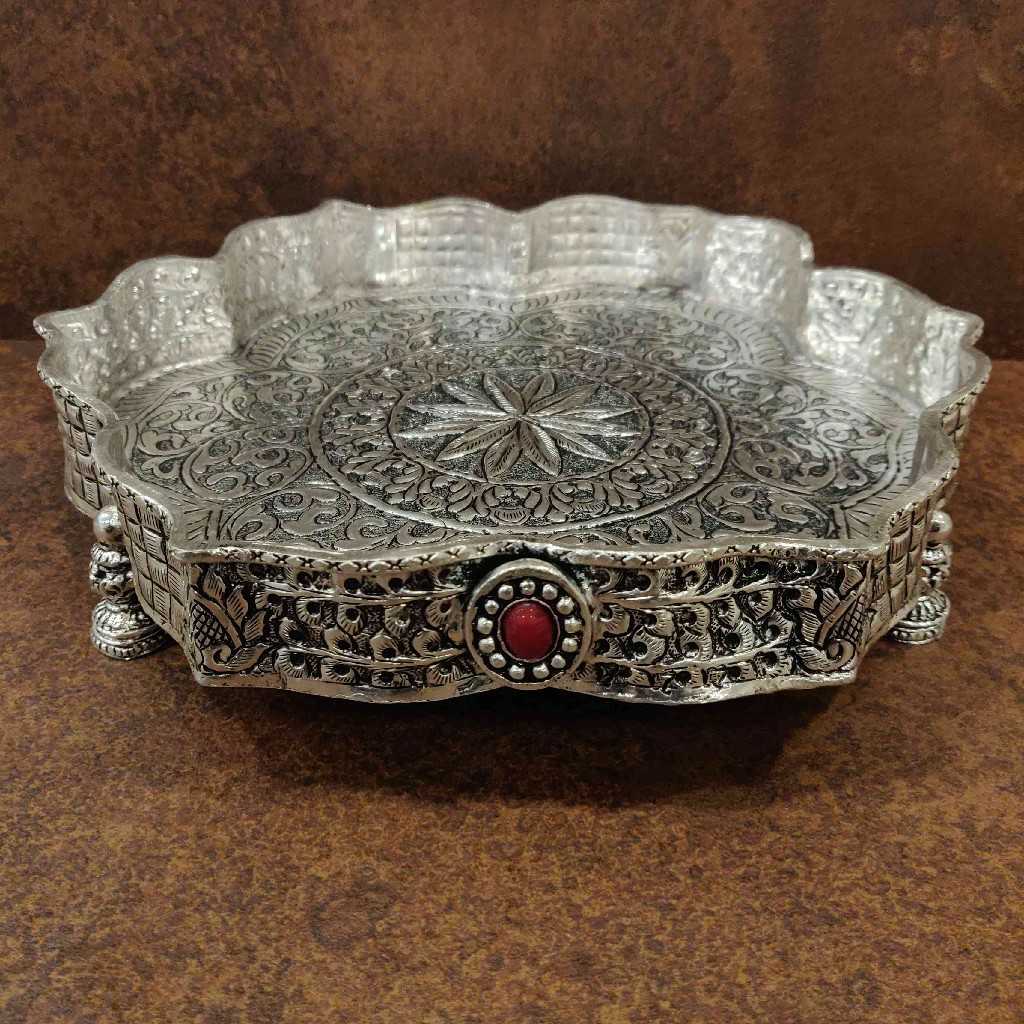 Antiq German Silver Floral Plate 11