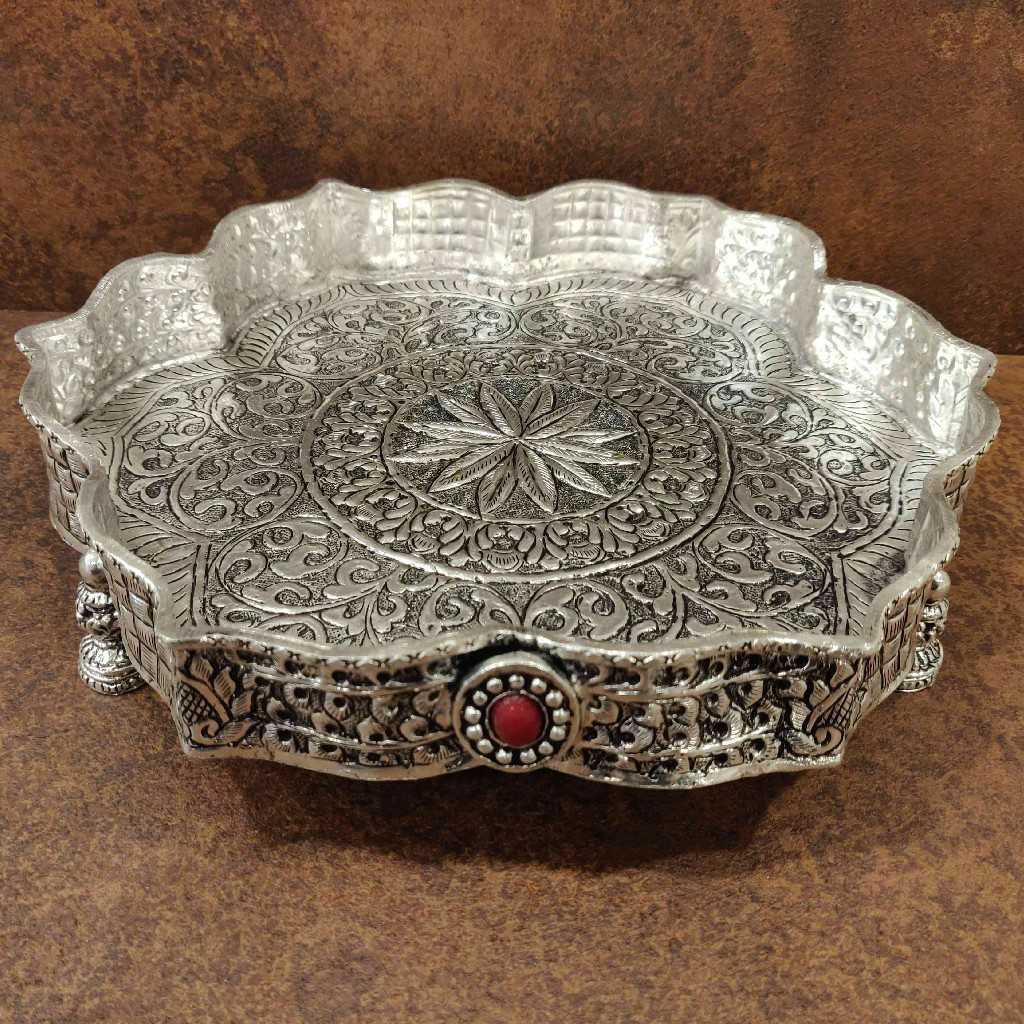 Antiq German Silver Floral Plate 11