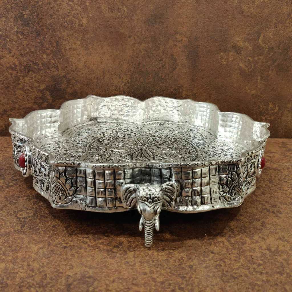 Antiq German Silver Floral Plate 11