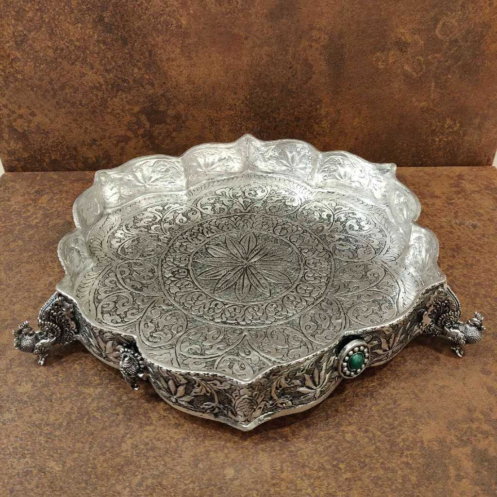 Antiq German Silver Floral Plate 13