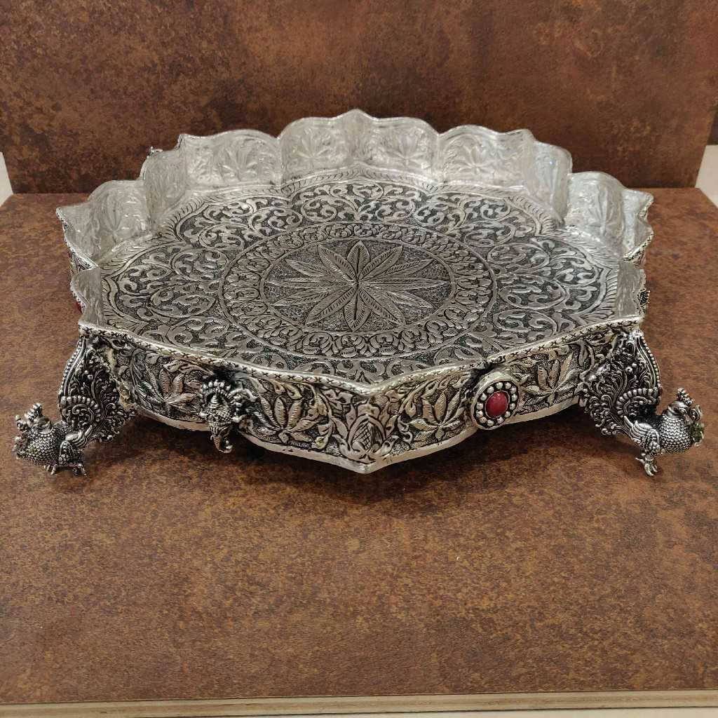 Antiq German Silver Floral Plate 15