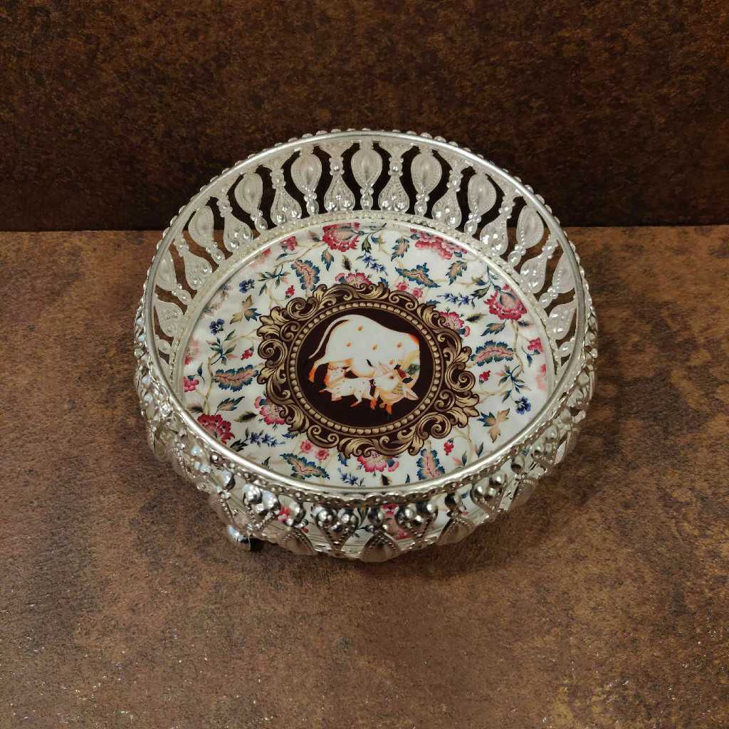 GS Pichwai Cow Plate Round Assorted 5 Inch