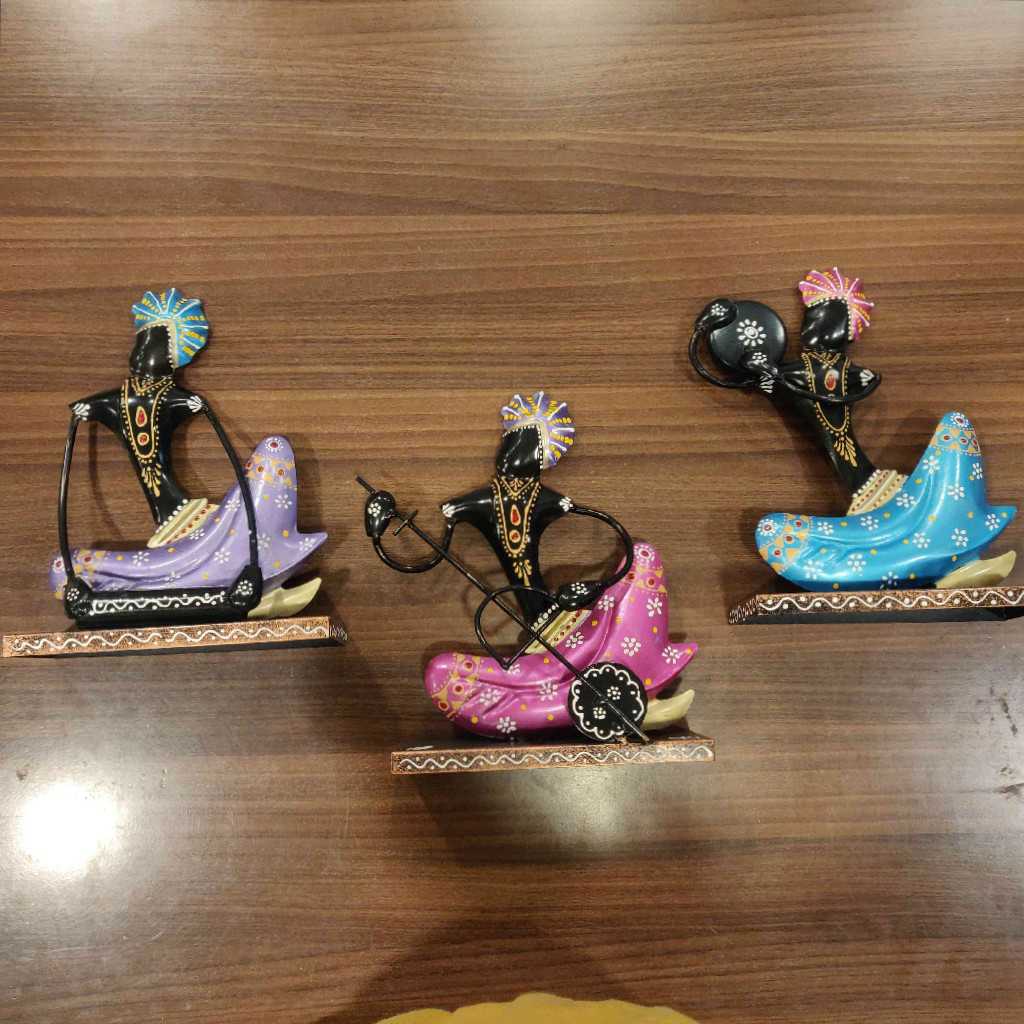 Rajasthani Langa Musician Stand Set Of 3