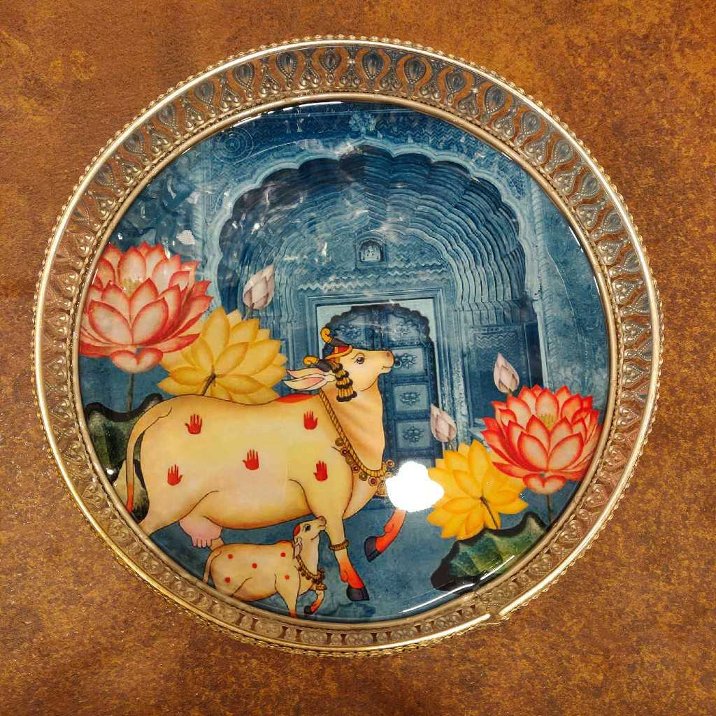 GS Pichwai Plate Round Assorted 10 Inch