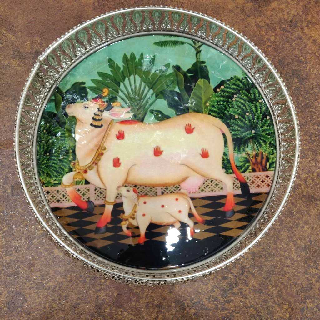 GS Pichwai Plate Round Assorted 10 Inch