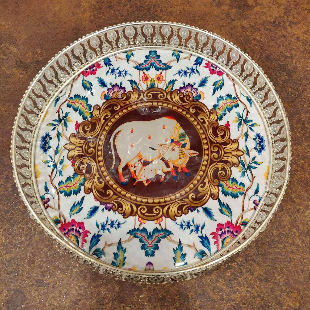 GS Pichwai Plate Round Assorted 10 Inch