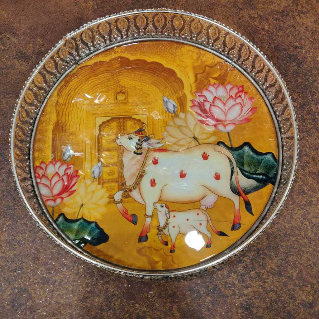 GS Pichwai Plate Round Assorted 10 Inch