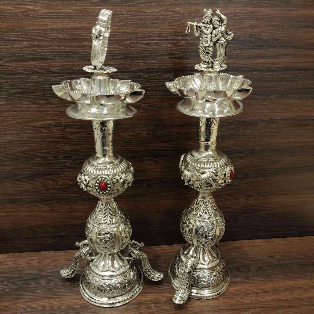GS Antiq Radha Krishna Diya Pair 18 inch