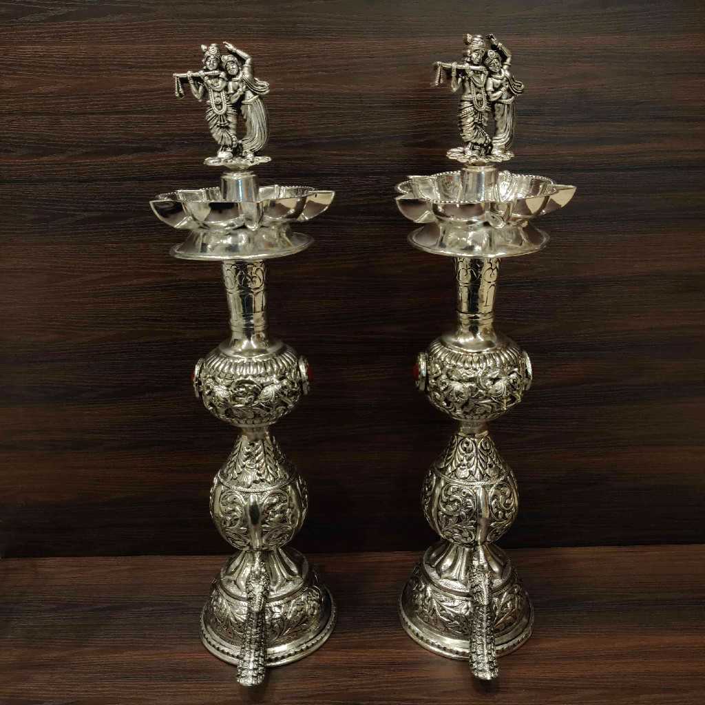 GS Antiq Radha Krishna Diya Pair 18 inch