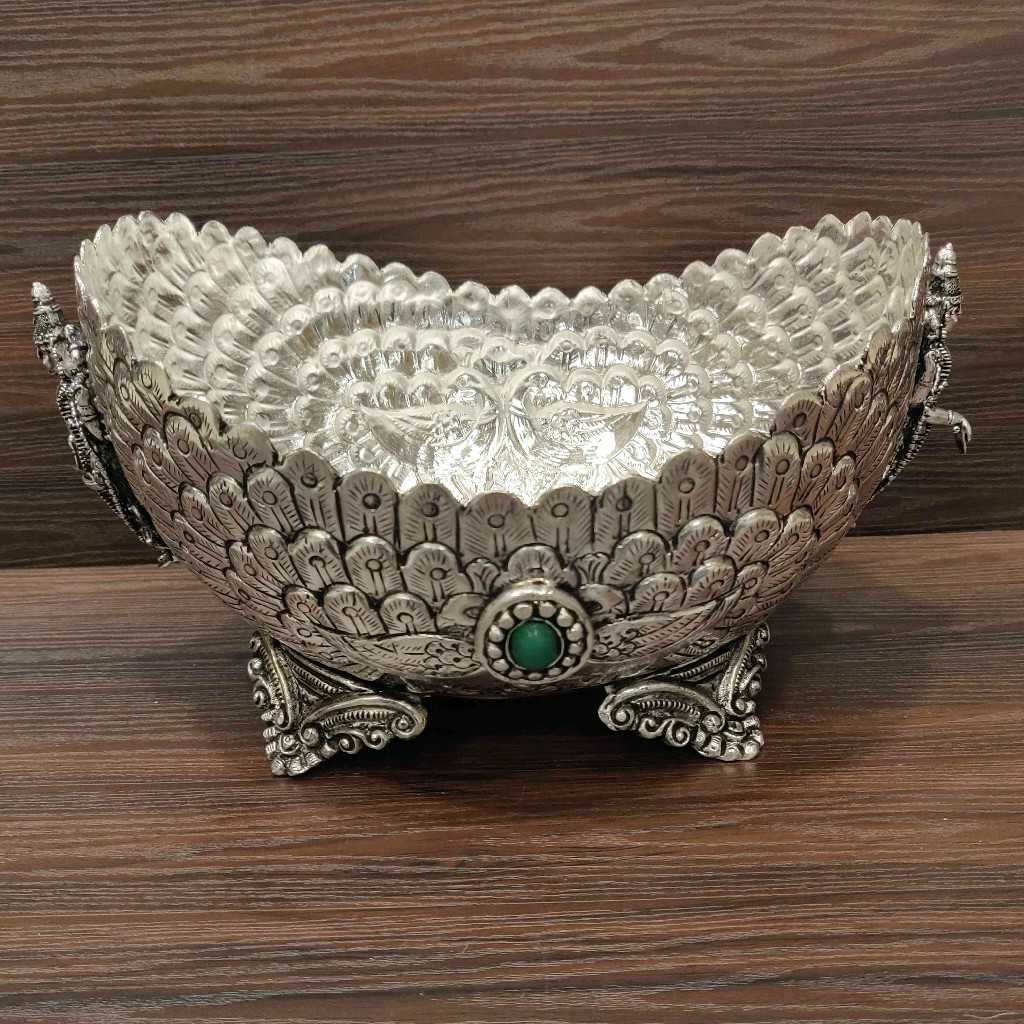 GS Antiq Peacock Feather Bowl Jumbo