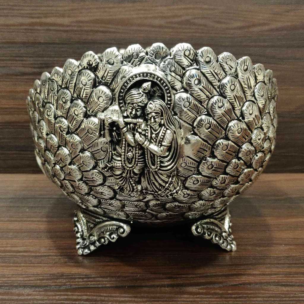 GS Antiq Peacock Feather Bowl Jumbo