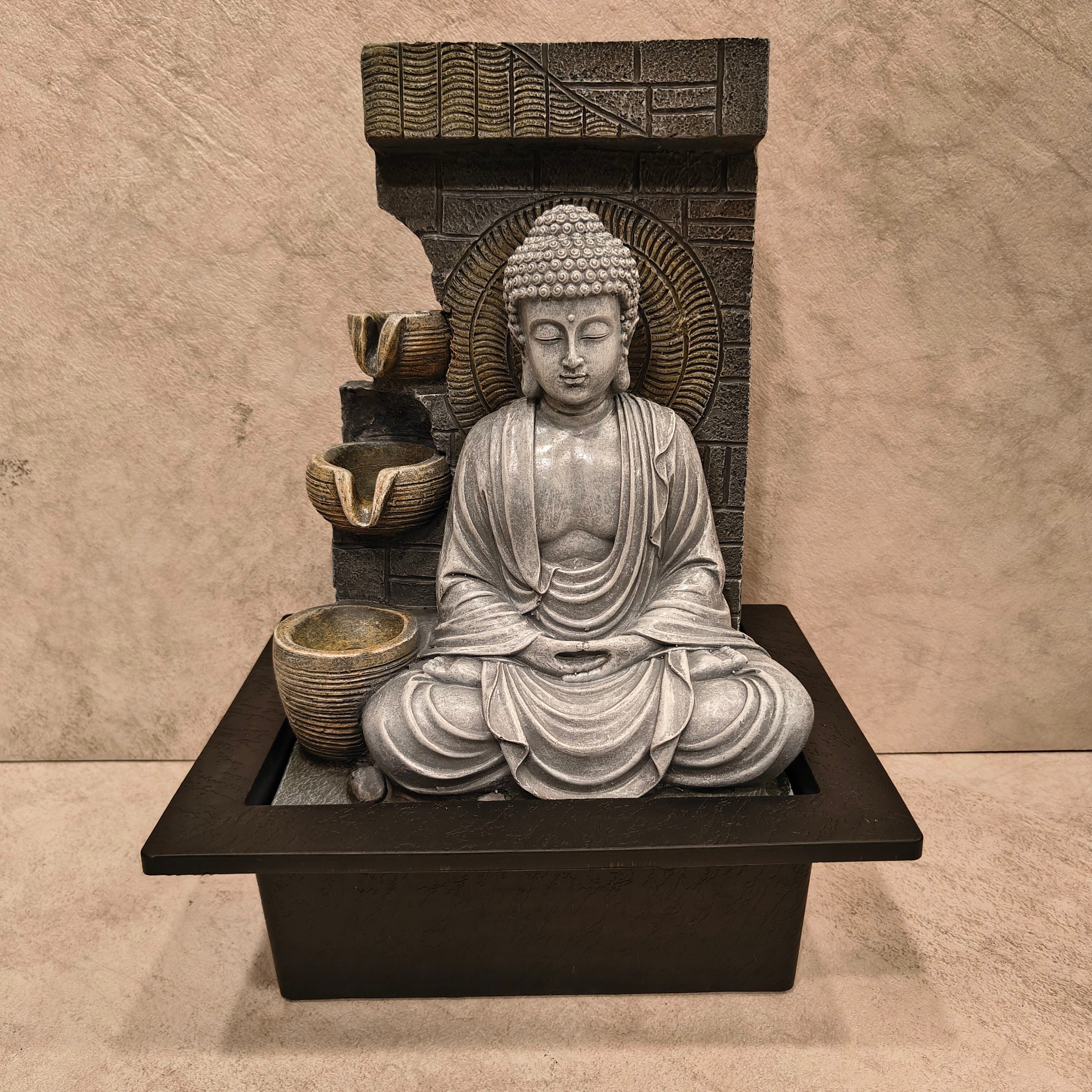 Meditating Budha Fountain 13 Inch 159
