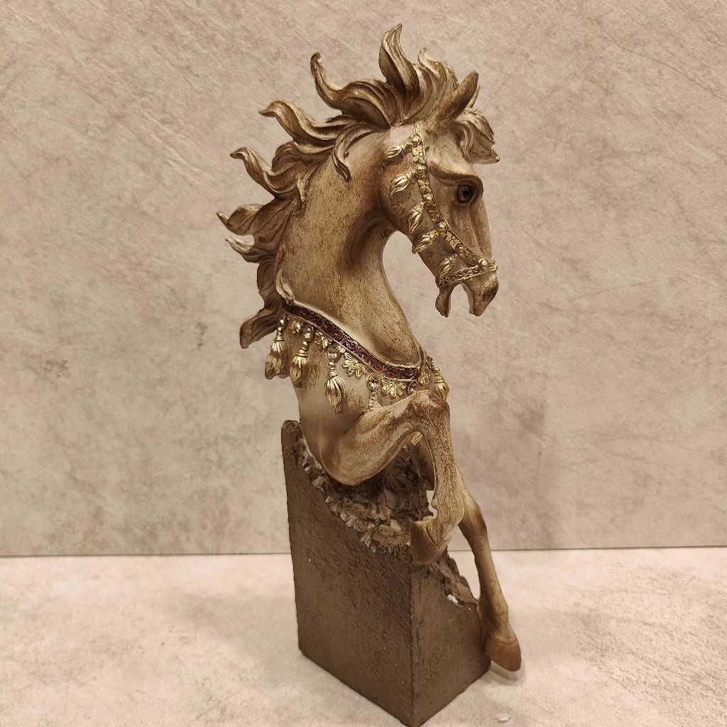 Horse Figurine Golden White 52314