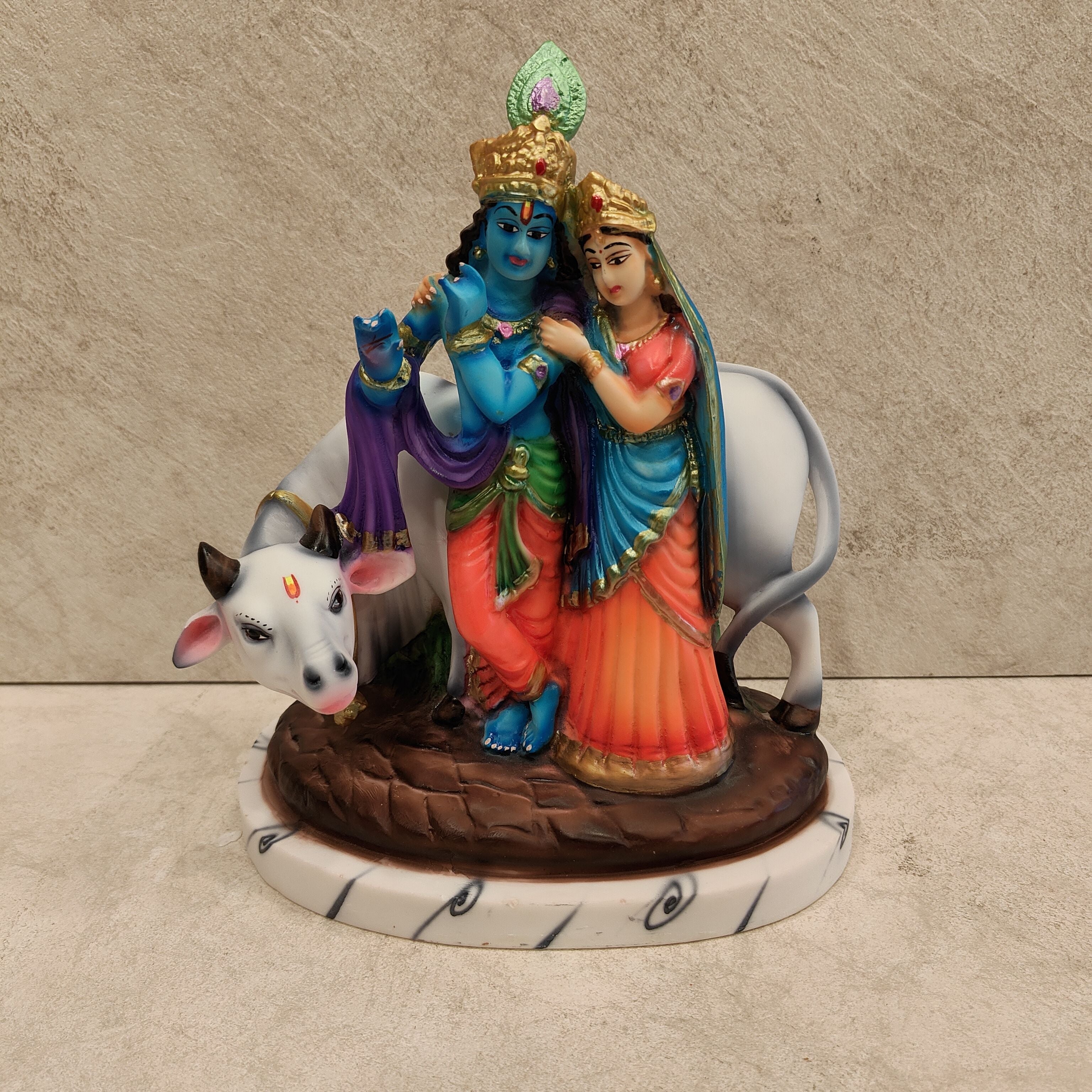 Radha Krishna Cow Blue
