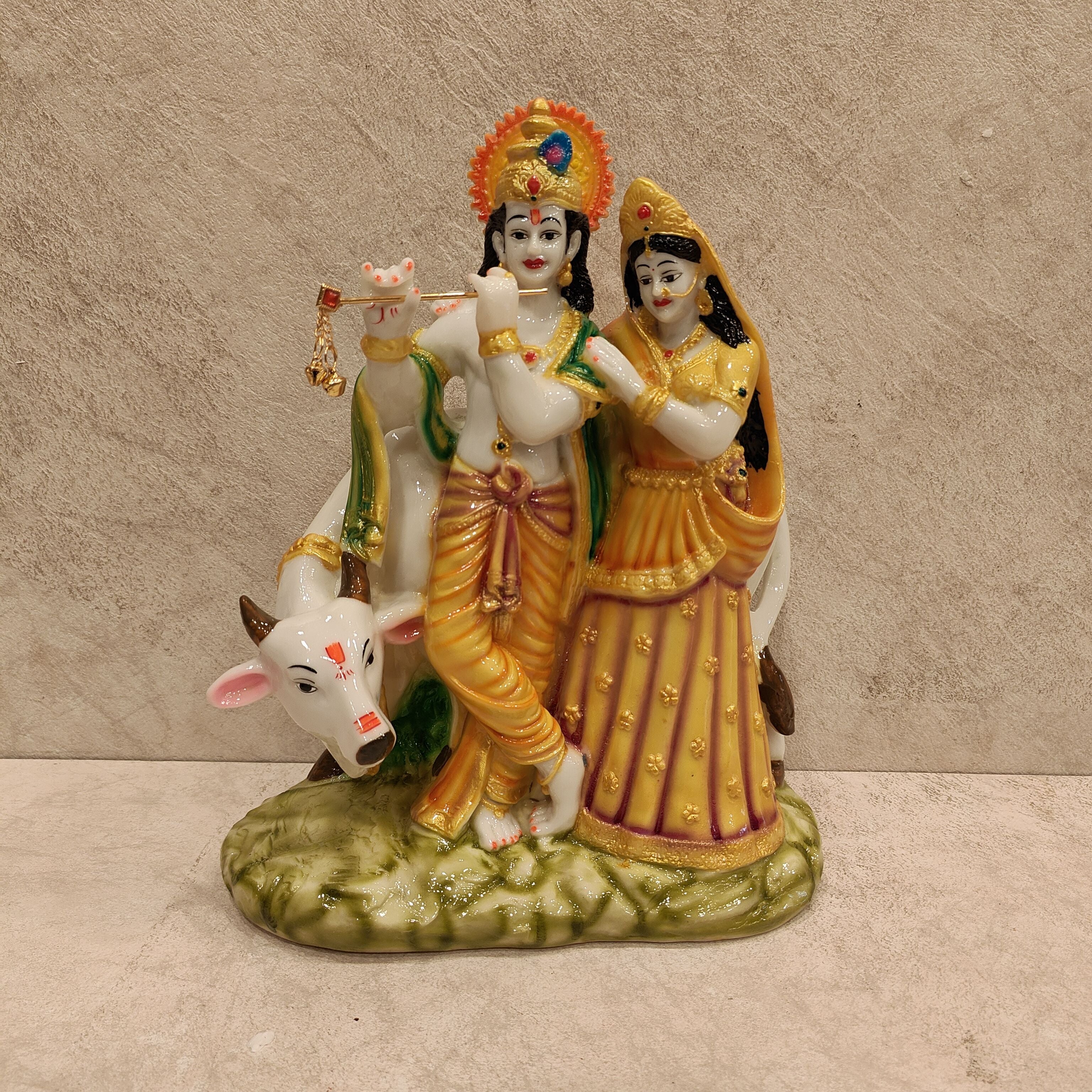 Radhakrishna Cow Marble orange