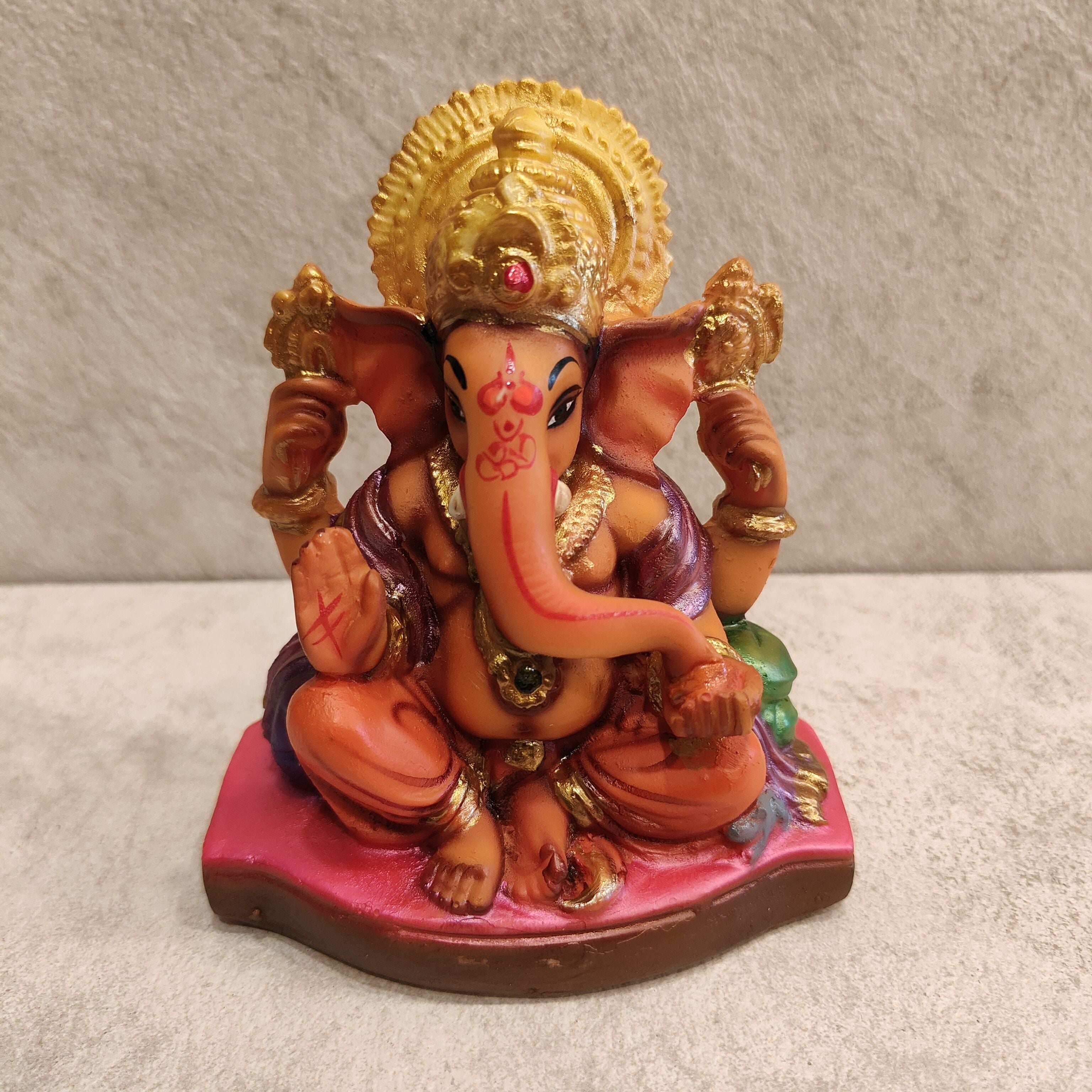 Ganesh Saffron Figurine Assorted