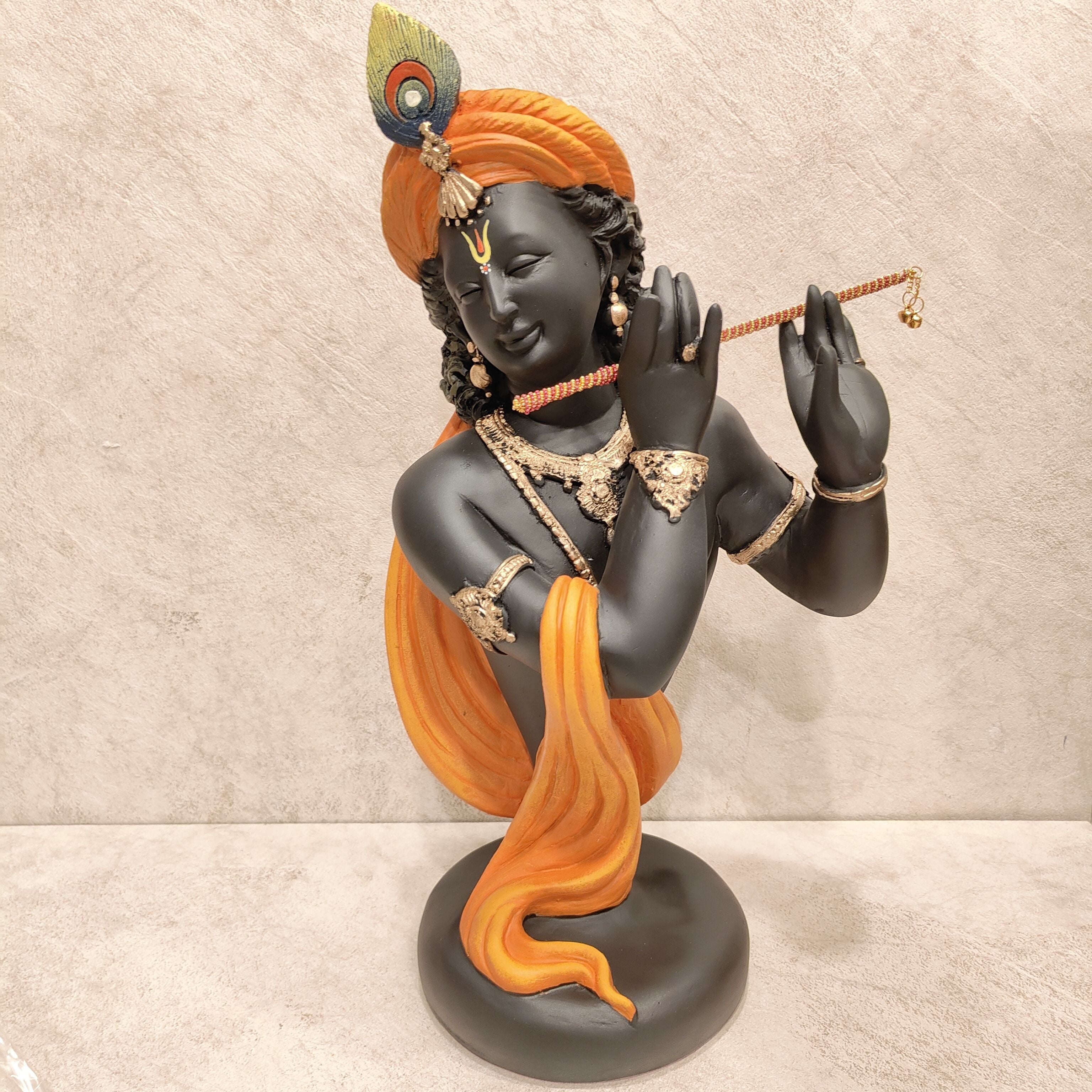 Bansuri Krishna Orange Black Big