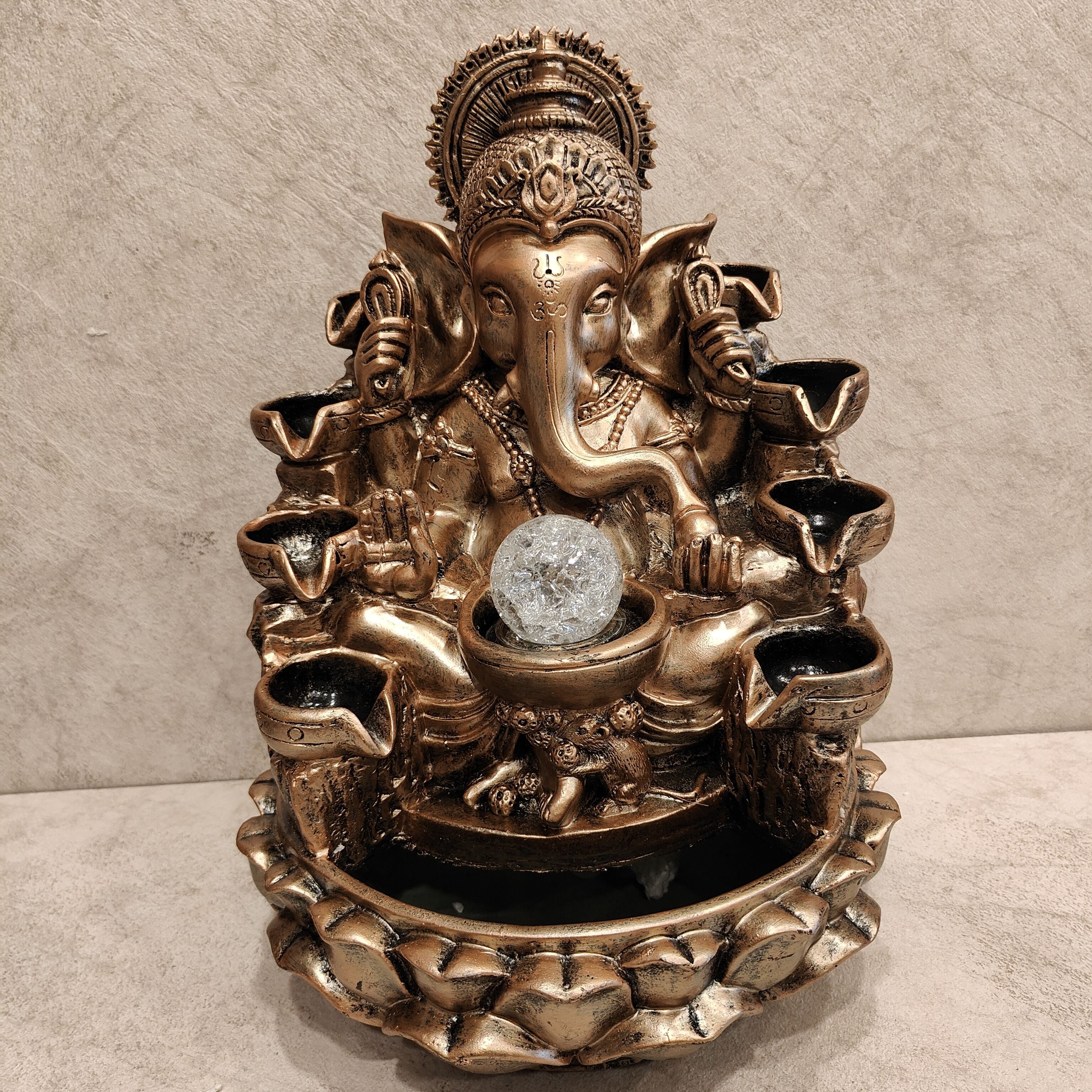 Ganesh Fountain Copper Gold