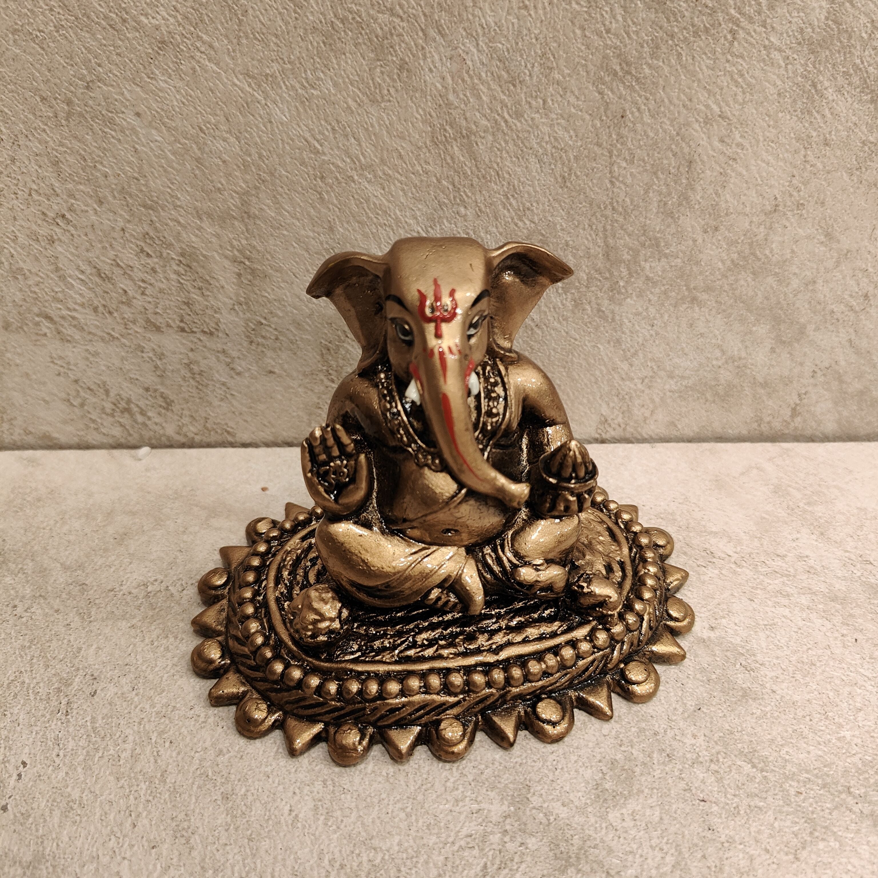 Golden Ganesh Oval Base