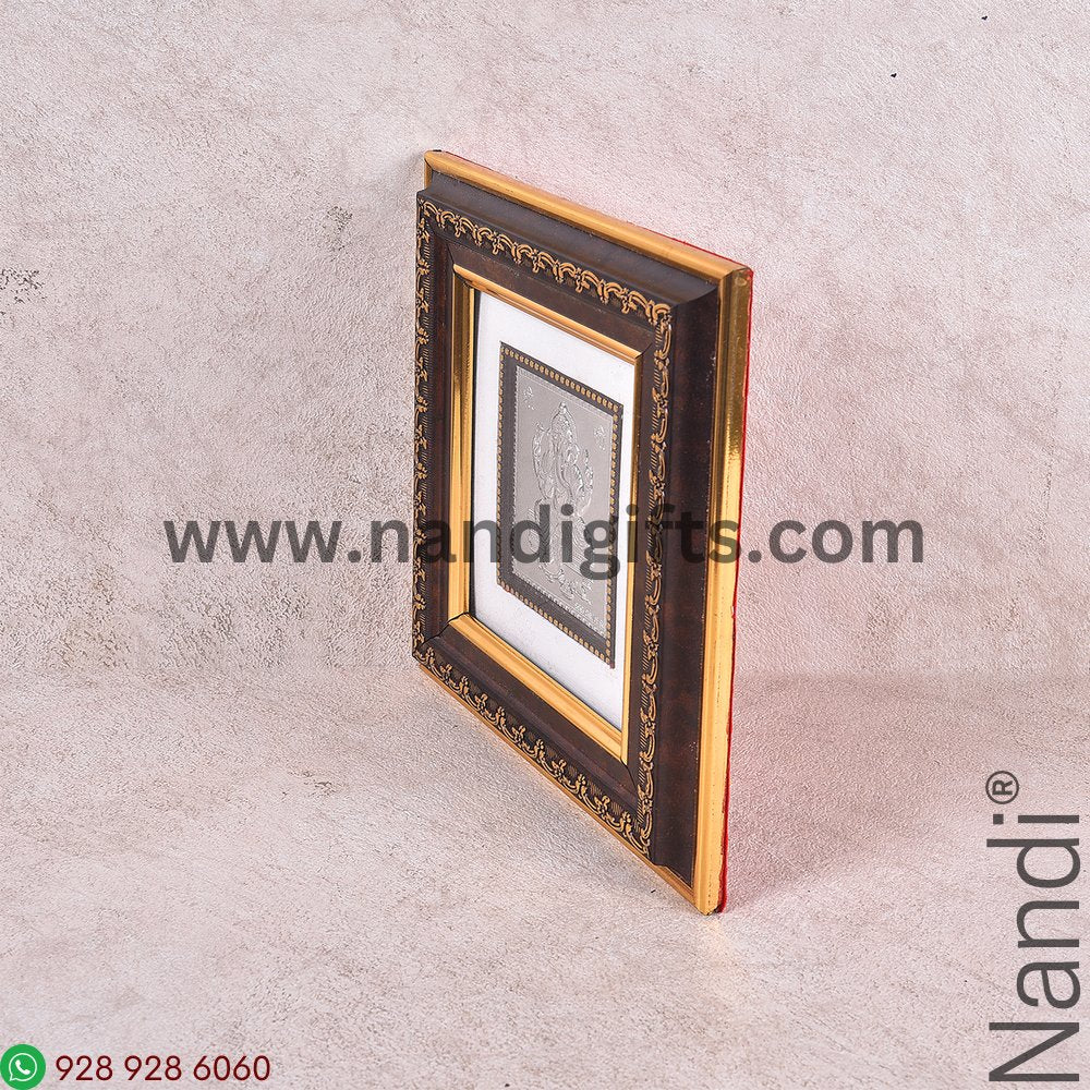 Ganesh Photo Frame 999 Silver 19x21 cm