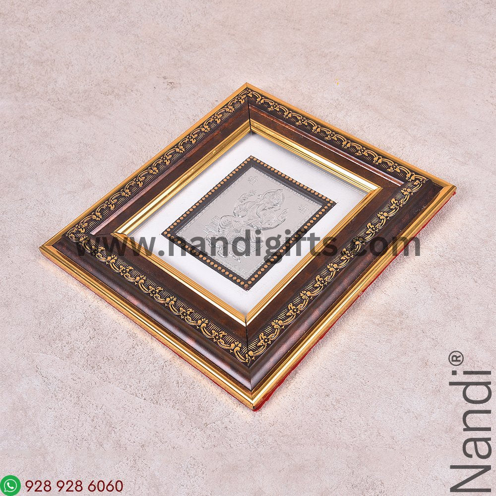 Ganesh Photo Frame 999 Silver 19x21 cm