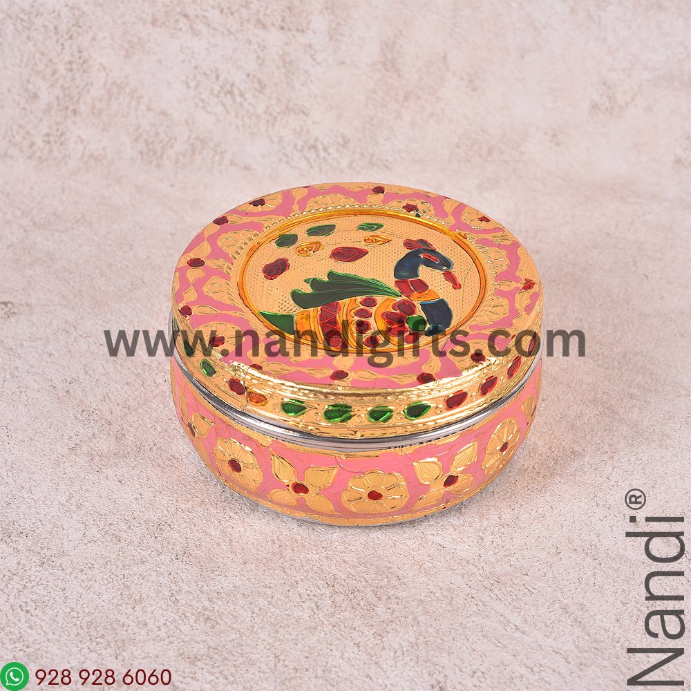 Minakari Pastel Peacock Box Medium Assorted Colours