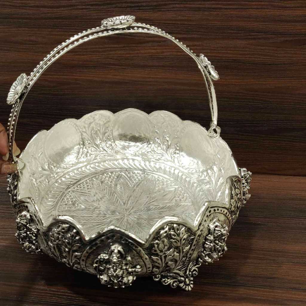 GS Antiq Astalakshmi Floral Flower Basket Big