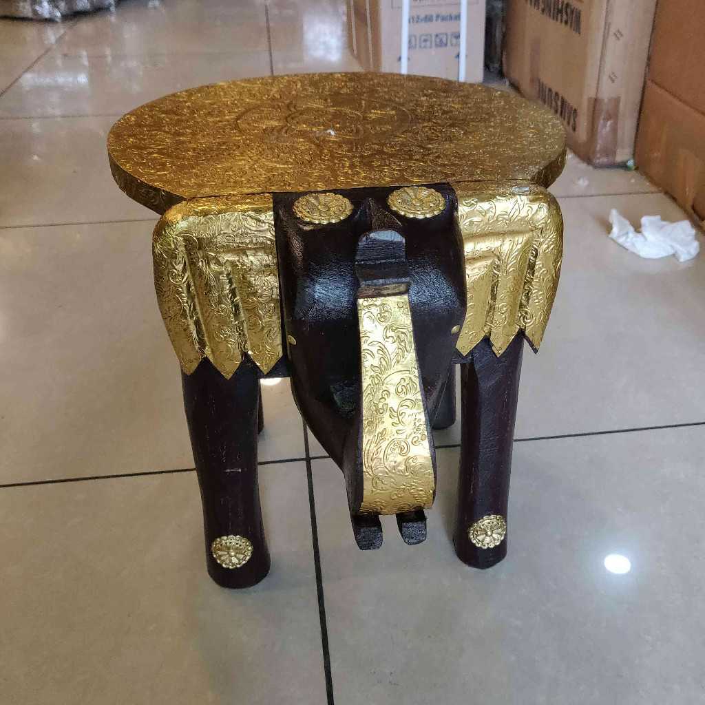 Elephant Stool Brass Finish 12