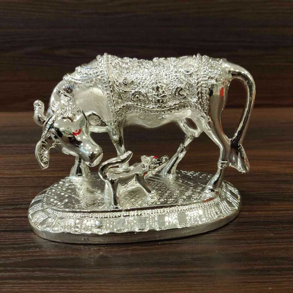 Silver Plated Cow And Calf Medium
