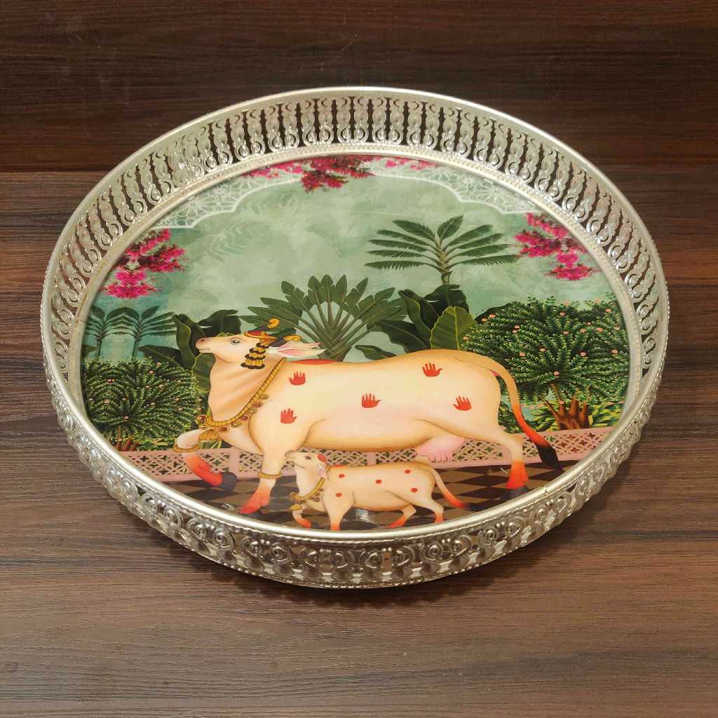 GS Pichwai Plate 12 Inch Assorted Prints