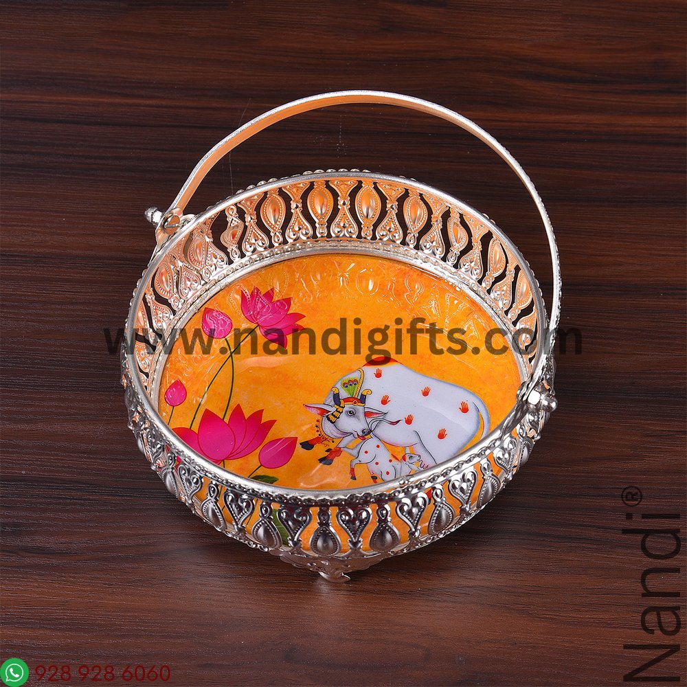 GS Pichwai Basket Round 6 Inch