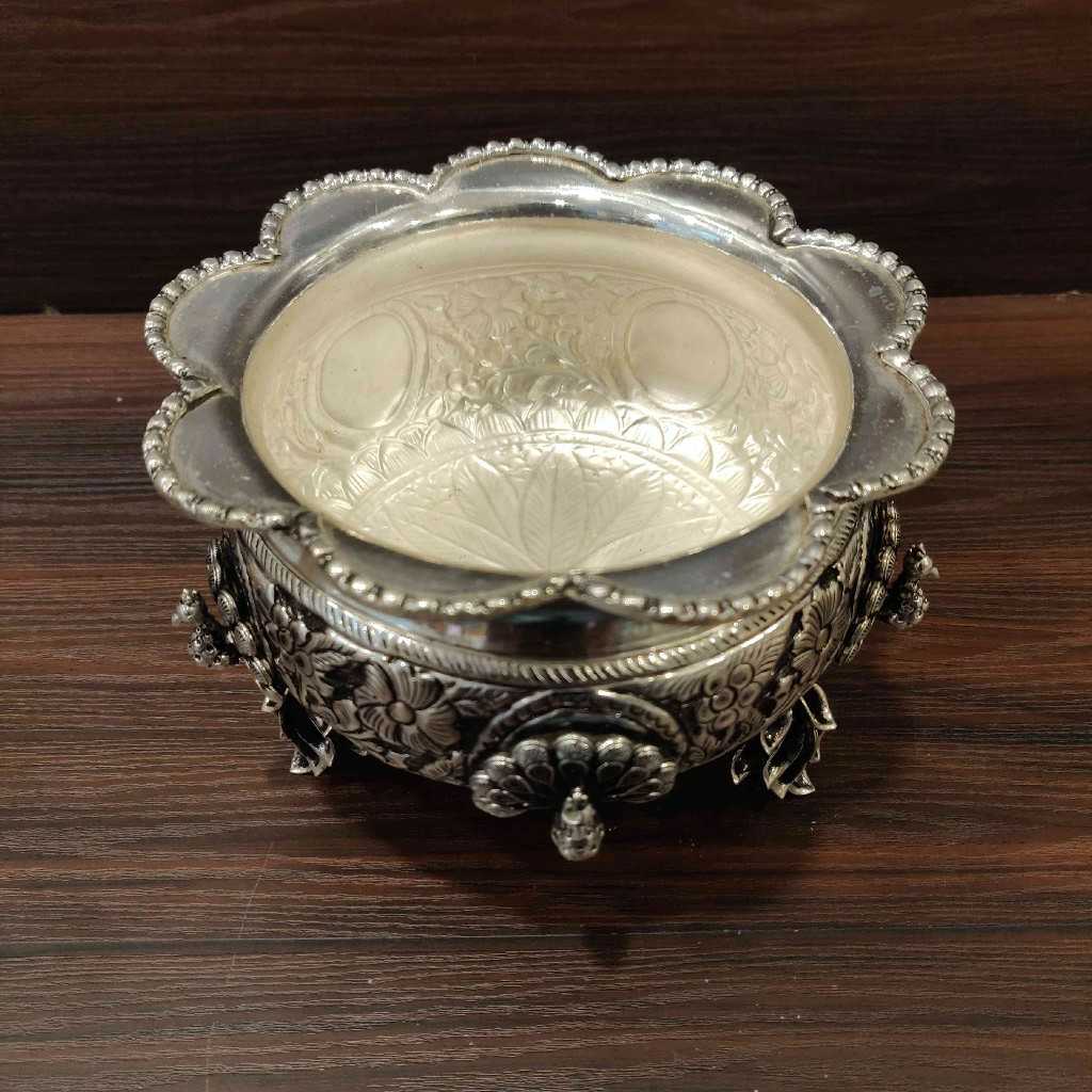 GS Antiq Flower Peacock Bowl 5 Inch