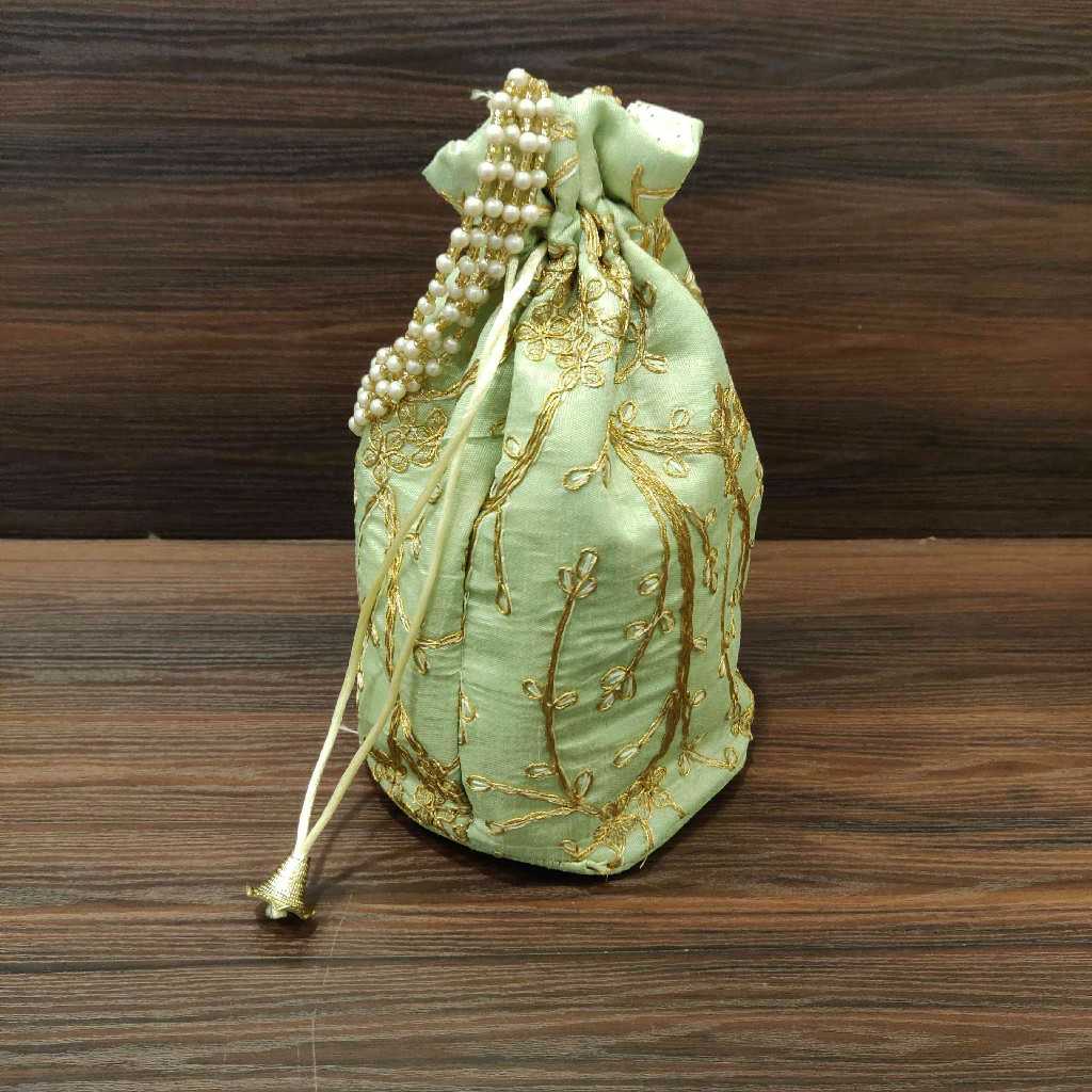 Embroidery Potli Round Base Angoori Assorted Colours