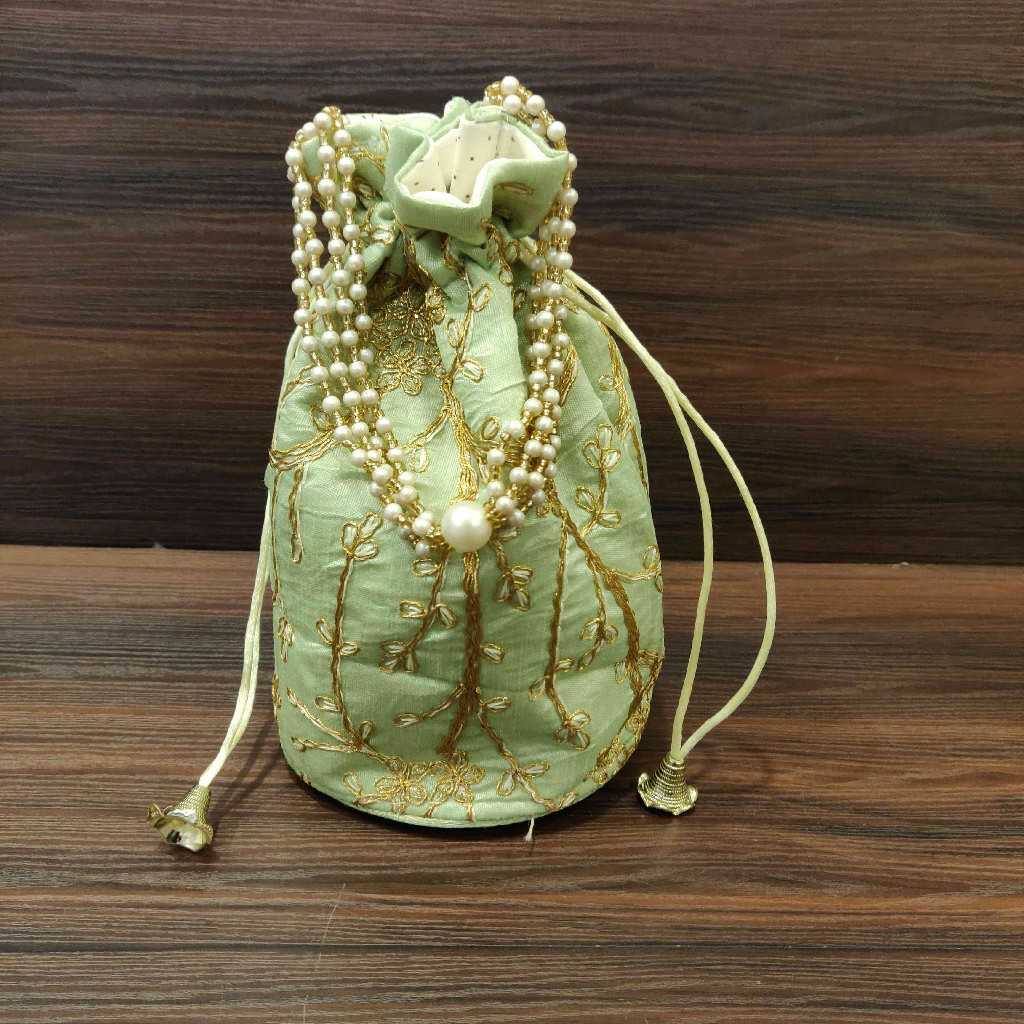 Embroidery Potli Round Base Angoori Assorted Colours