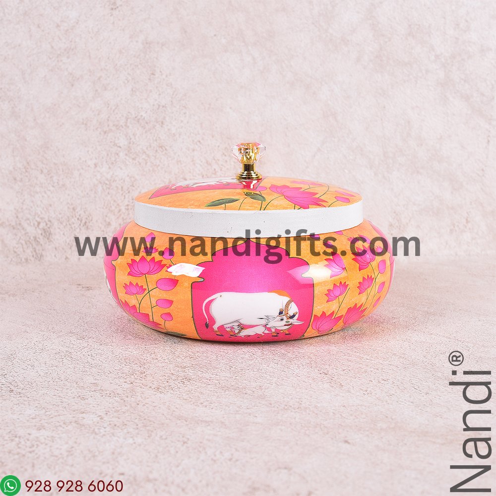 Pichwai Printed Matka Box Big